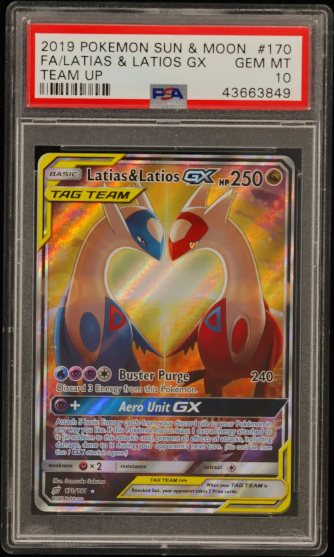 2019 #170 Full Art/Latias & Latios GX PSA 10 Sun & Moon Team Up