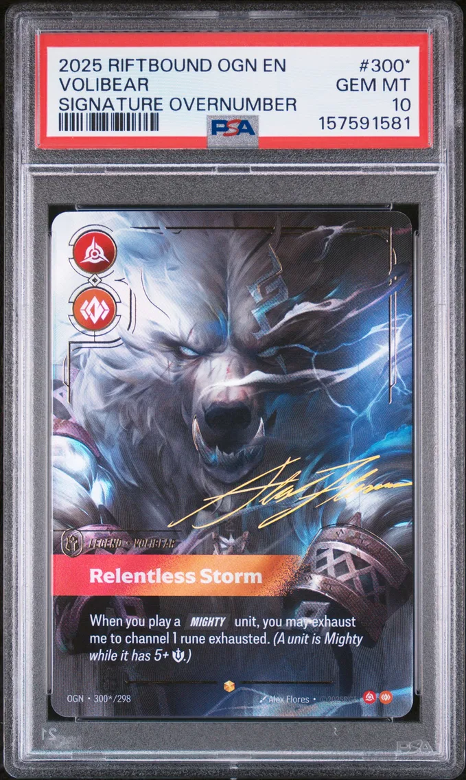 2025 #300* Volibear - Relentless Storm PSA 10 Riftbound: League of Legends Ogn-Origins