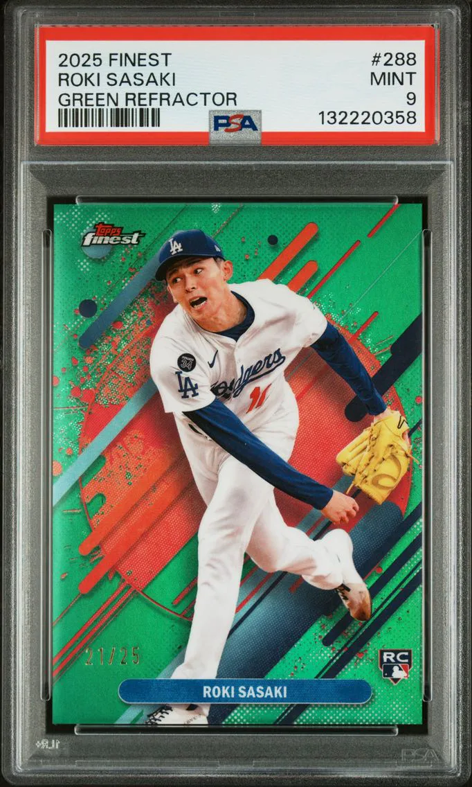 2025 #288 Roki Sasaki PSA 9 Topps Finest