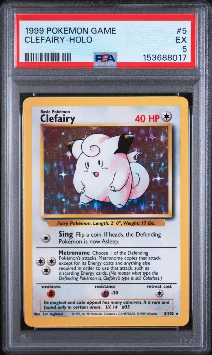 1999 Pokemon Game Clefairy-Holo Game #5 PSA 5