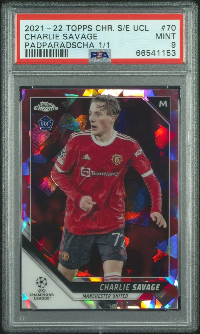 2021 #70 Charlie Savage PSA 9 Topps Chrome Sapphire Edition UEFA Champions League