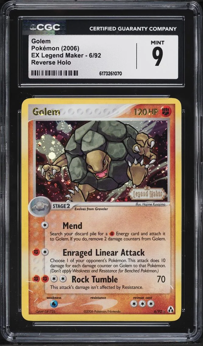 2006 Pokemon EX Legend Maker Reverse Holo Golem #6 CGC 9 MINT