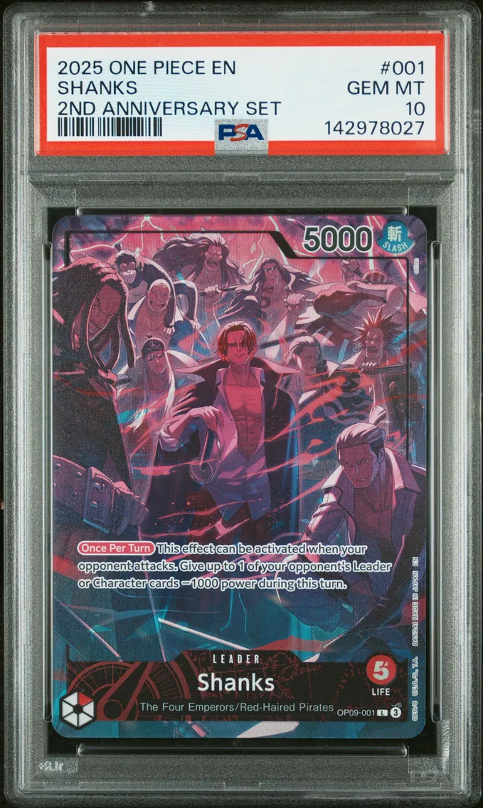 2025 #001 Shanks PSA 10 One Piece English Version 2nd Anniversary Set