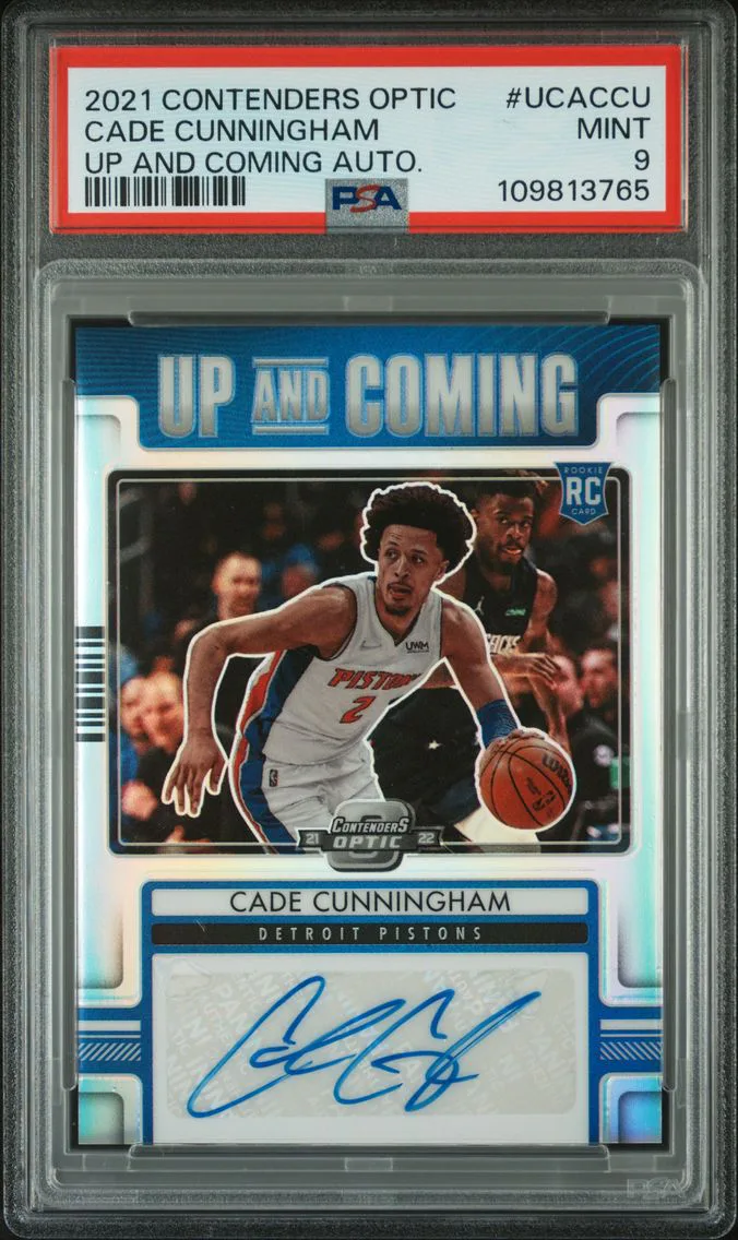 2021 #UCACCU Cade Cunningham PSA 9 Panini Contenders Optic Up and Coming Autographs