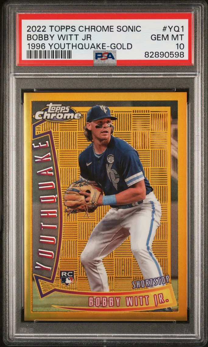 2022 #YQ1 Bobby Witt Jr PSA 10 Topps Chrome Sonic 1996 Youthquake