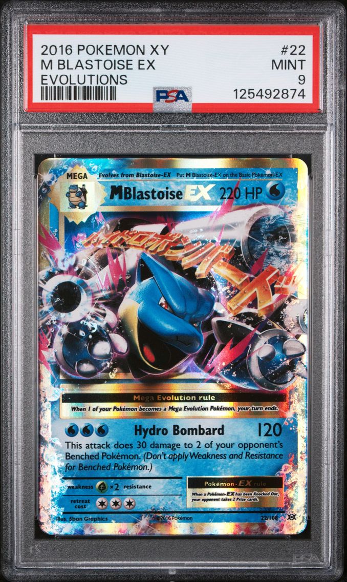 2016 #22 M Blastoise EX PSA 9 XY Evolutions
