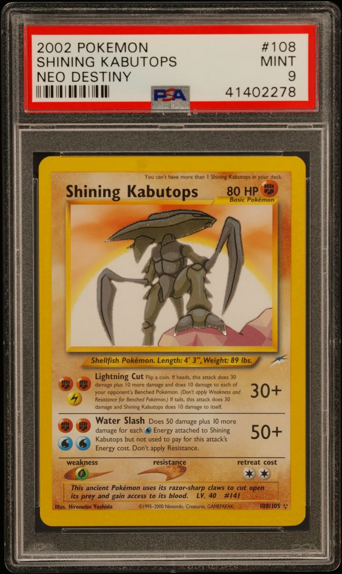 2002 #108 Shining Kabutops PSA 9 Neo Destiny