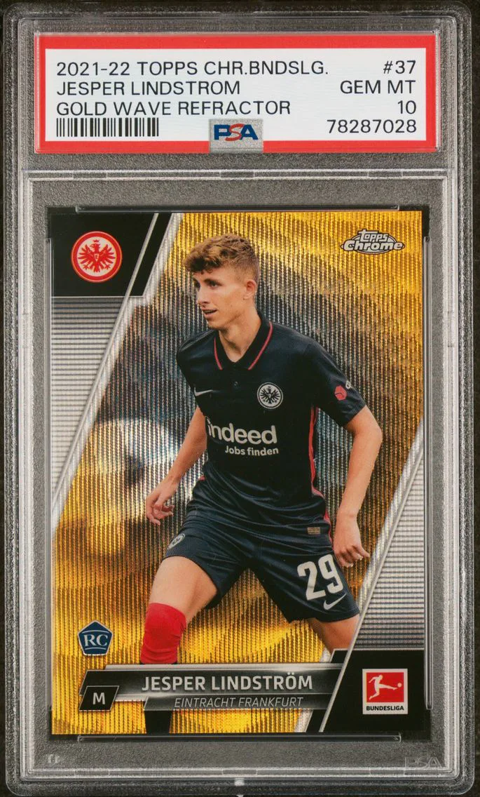 2021 #37 Jesper Lindstrom PSA 10 Topps Chrome Bundesliga