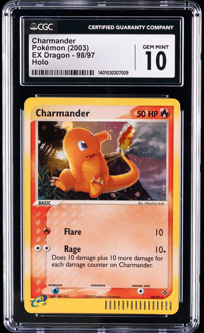 2003 #98 Charmander-Holo CGC 10 EX Dragon Pokemon