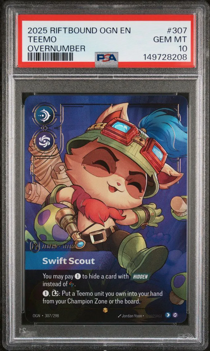 2025 #307 Teemo - Swift Scout PSA 10 Riftbound: League of Legends Ogn-Origins