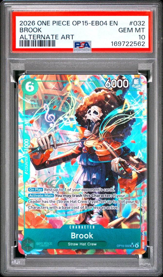 2026 #032 Brook PSA 10 One Piece OP15-EB04-Adventure on Kami's Island