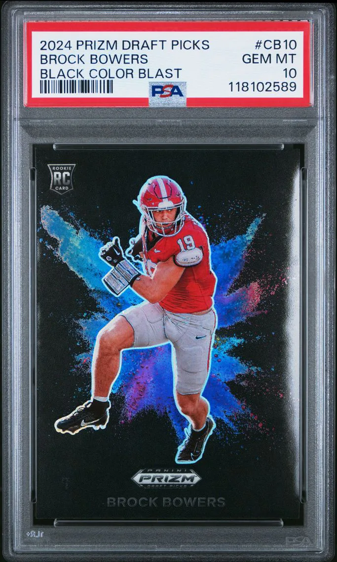 2024 #CB10 Brock Bowers PSA 10 Panini Prizm Draft Picks Black Color Blast