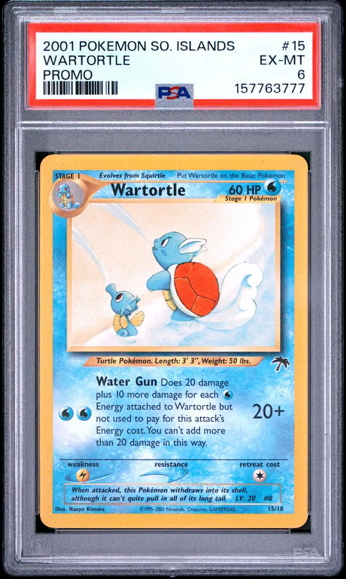 2001 Pokemon Southern Islands Promo Wartortle Southern Islands Promo #15 PSA 6