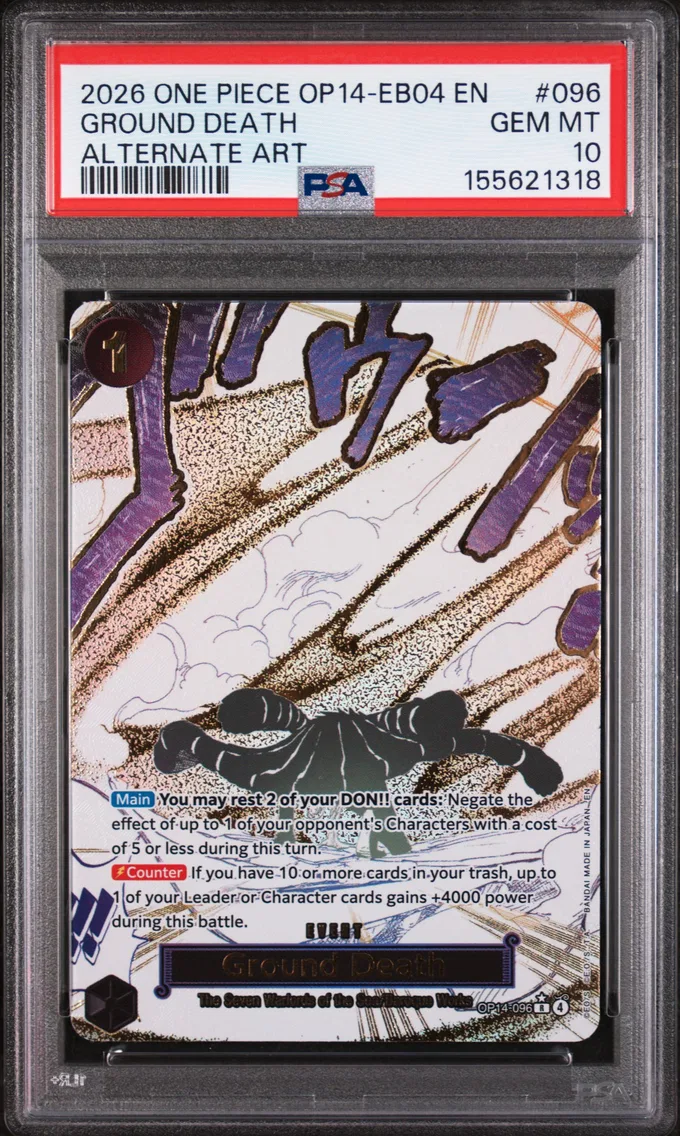 2026 #096 Ground Death PSA 10 One Piece OP14-EB04-the Azure Sea's Seven