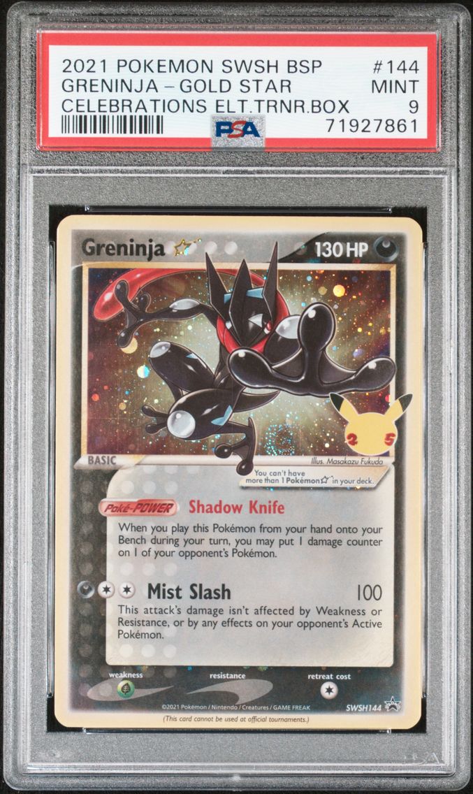 2021 #144 Greninja-Gold Star PSA 9 Swsh Black Star Promo