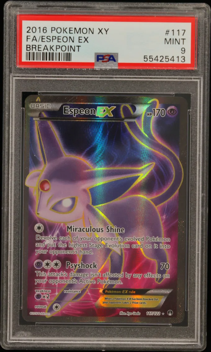 2016 #117 Full Art/Espeon EX PSA 9 XY Breakpoint
