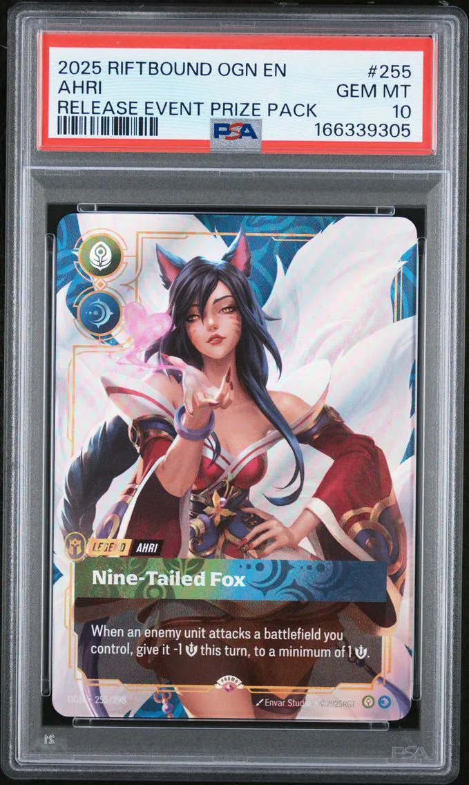 2025 #255 AHRI PSA 10 Riftbound: League of Legends Ogn-Origins