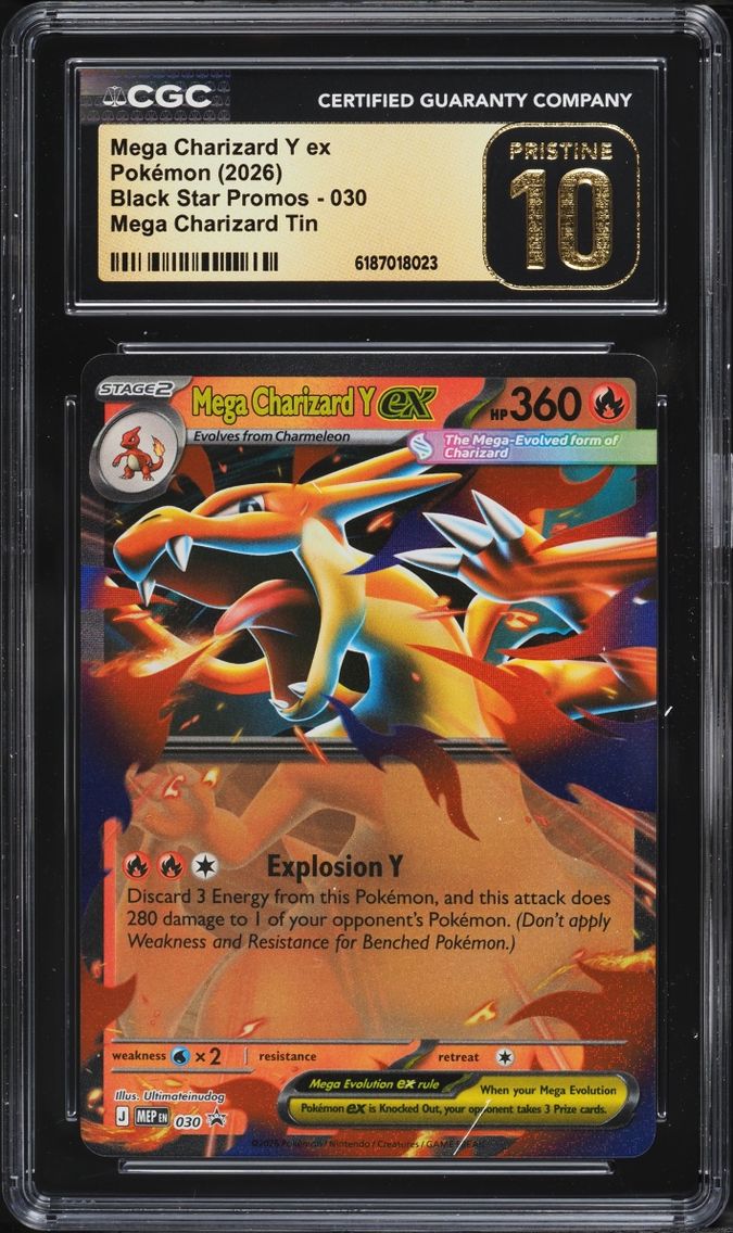 2026 #30 Mega Charizard Y EX CGC 10 Pokemon Mega Evolution Promo Tin