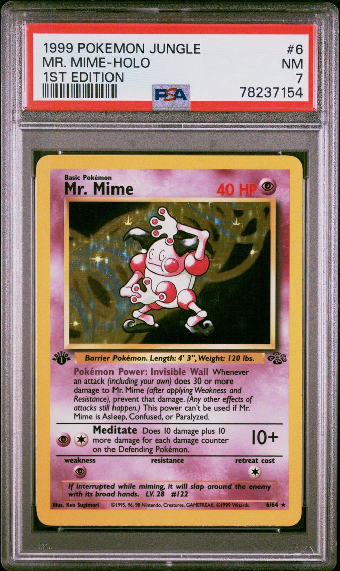 1999 #6 Mr. Mime-Holo 1st Edition PSA 7 Jungle