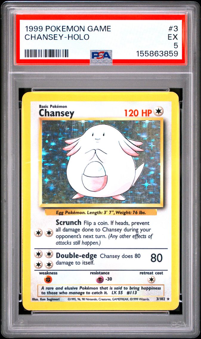 1999 #3 Chansey-Holo PSA 5 Game