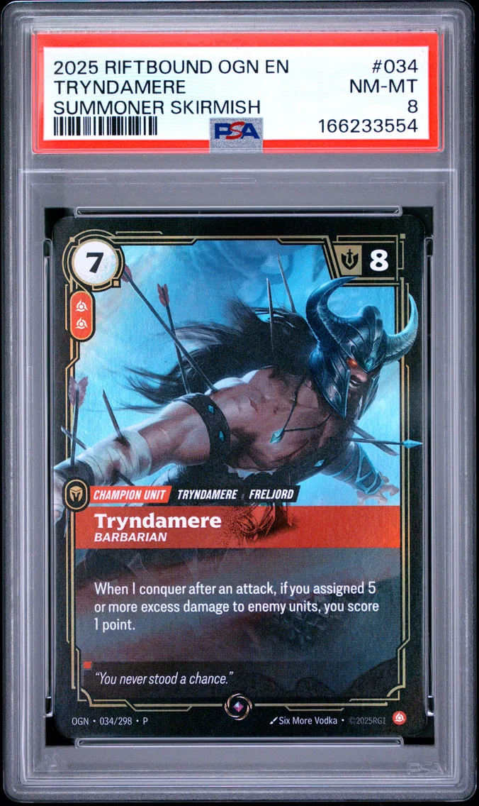 2025 #034 Tryndamere - Barbarian PSA 8 Riftbound: League of Legends Ogn-Origins