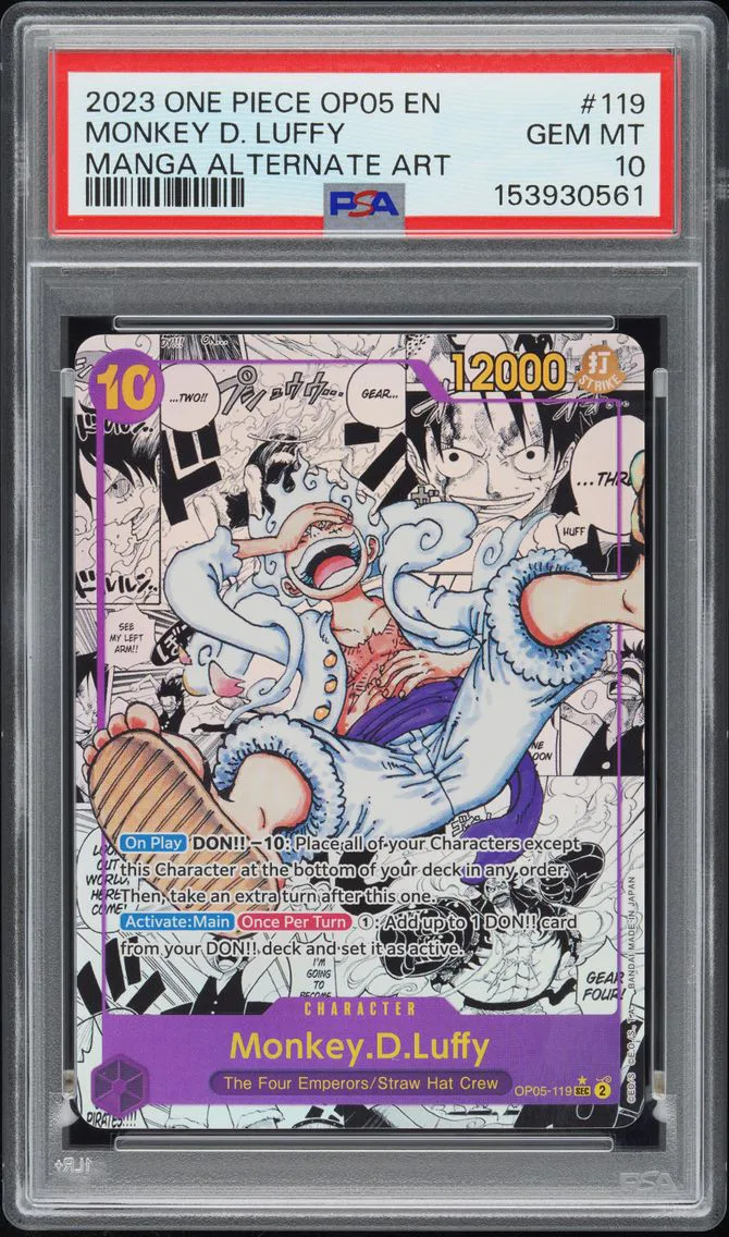 2023 #119 Monkey D. Luffy PSA 10 One Piece OP05-Awakening of the New Era