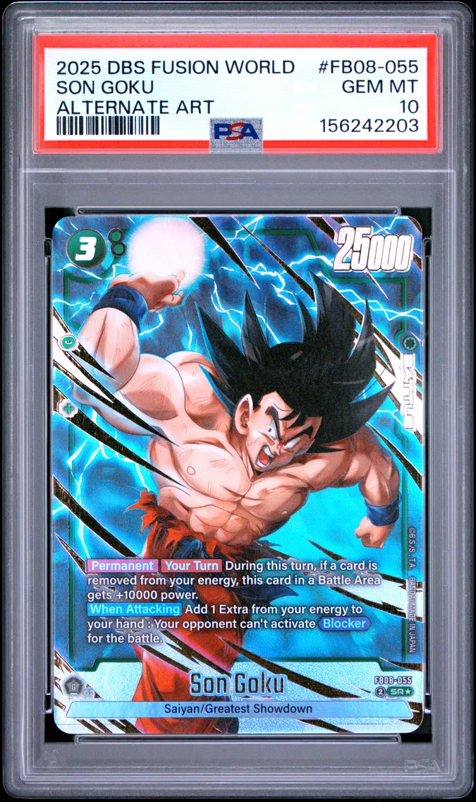 2025 #FB08-055 Son Goku PSA 10 Dragon Ball Super Card Game Fusion World Saiyan's Pride