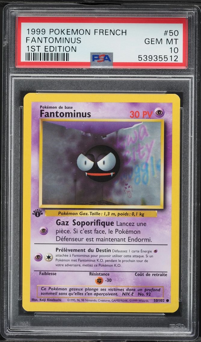 1999 #50 Fantominus 1st Edition PSA 10 French Pokemon