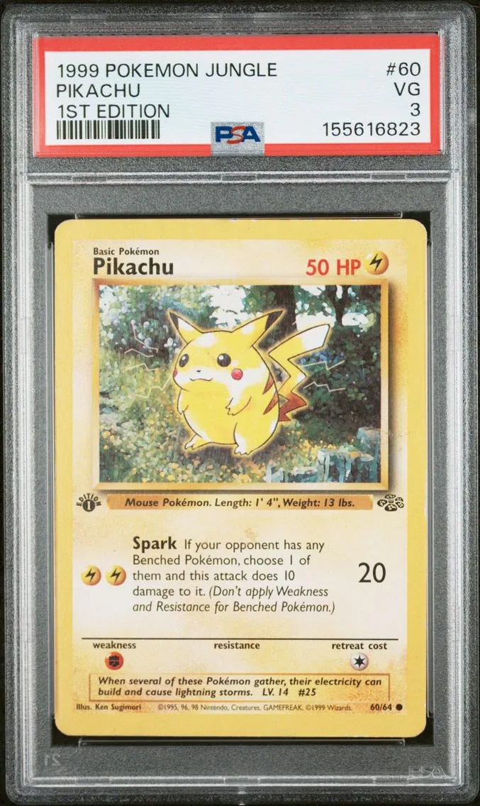 1999 Pokemon Jungle Pikachu 1st Edition Jungle #60 PSA 3