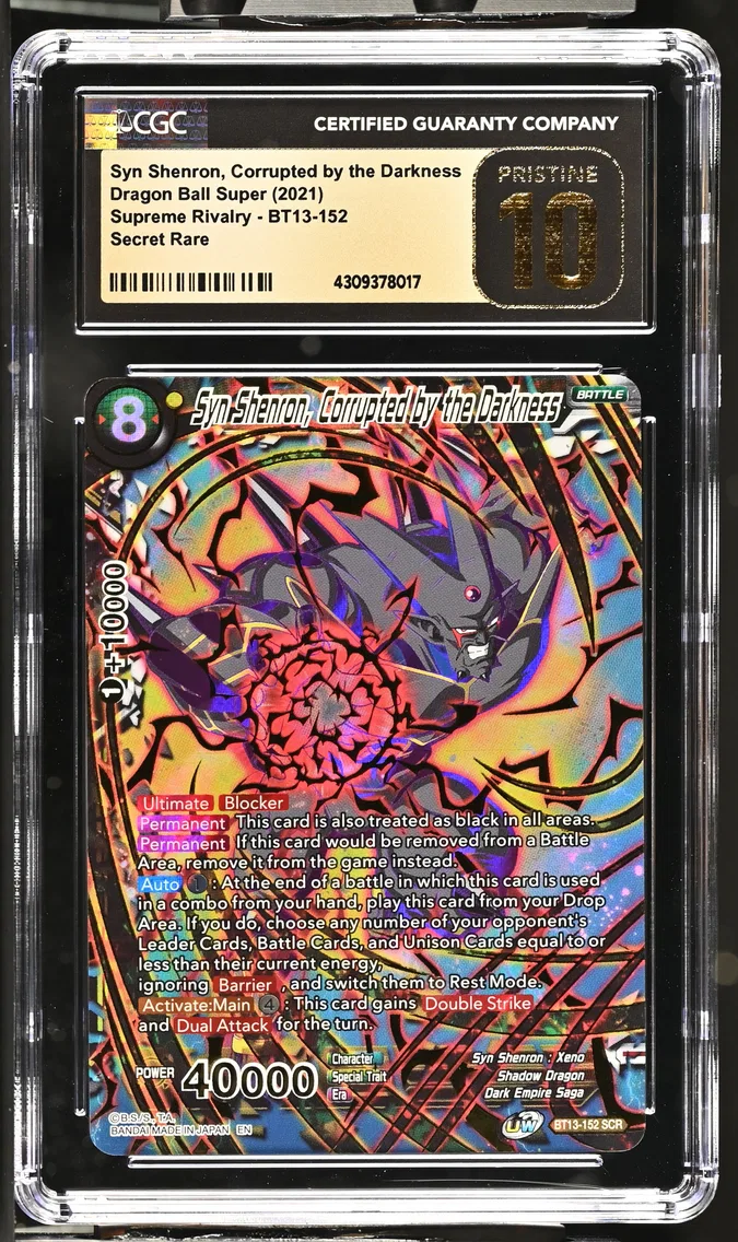 2021 #BT13-152 Syn Shenron, Corrupted by the Darkness CGC 10 Pristine Supreme Rivalry - English
