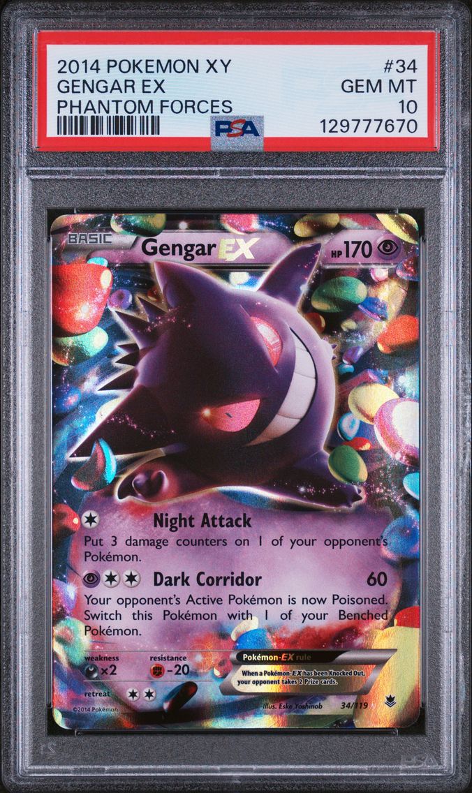 2014 #34 Gengar EX PSA 10 XY Phantom Forces