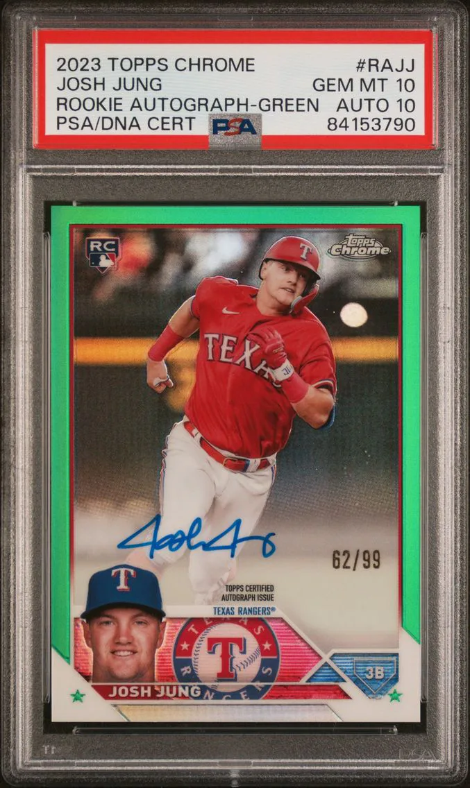 2023 #RAJJ Josh Jung PSA 10 Topps Chrome Rookie Autograph