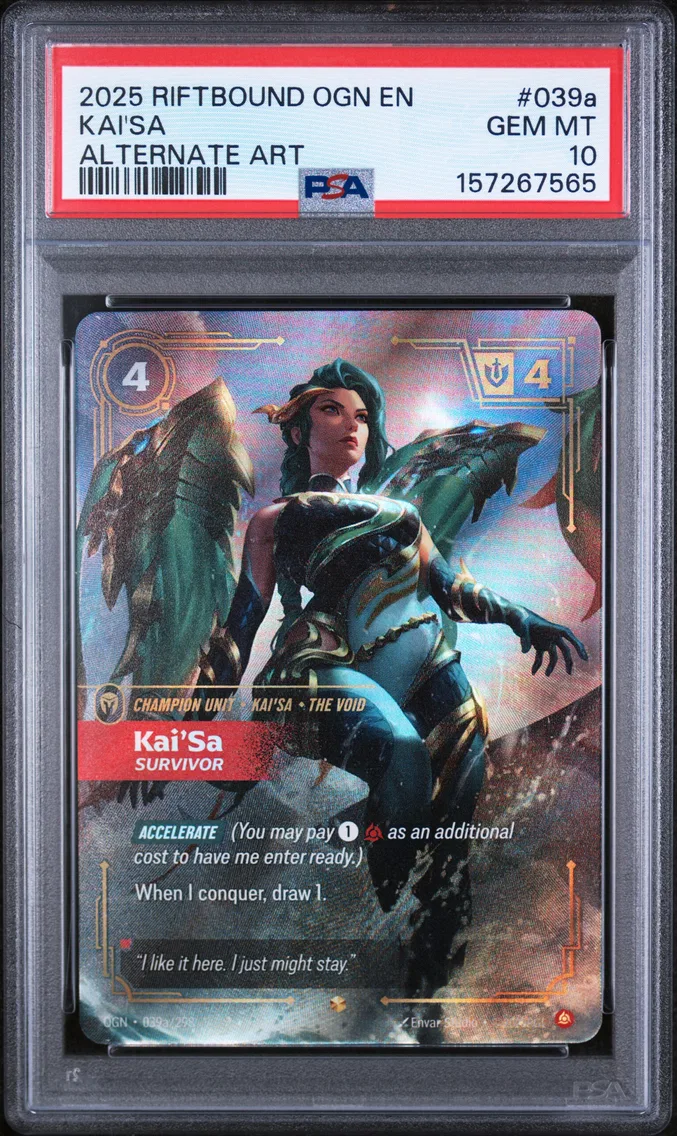 2025 #039a Kai'SA - Survivor PSA 10 Riftbound: League of Legends Ogn-Origins