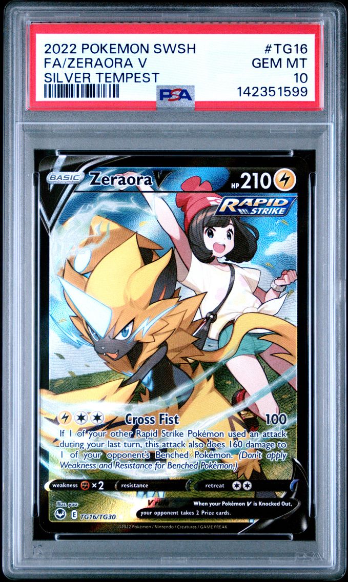 2022 #TG16 Full Art/Zeraora V PSA 10 Sword & Shield Silver Tempest
