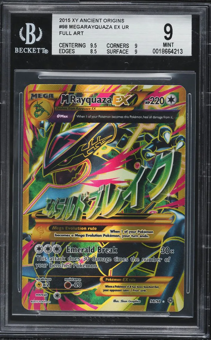 2015 #98 Full Art/M Rayquaza EX BGS 9 XY Ancient Origins Pokemon
