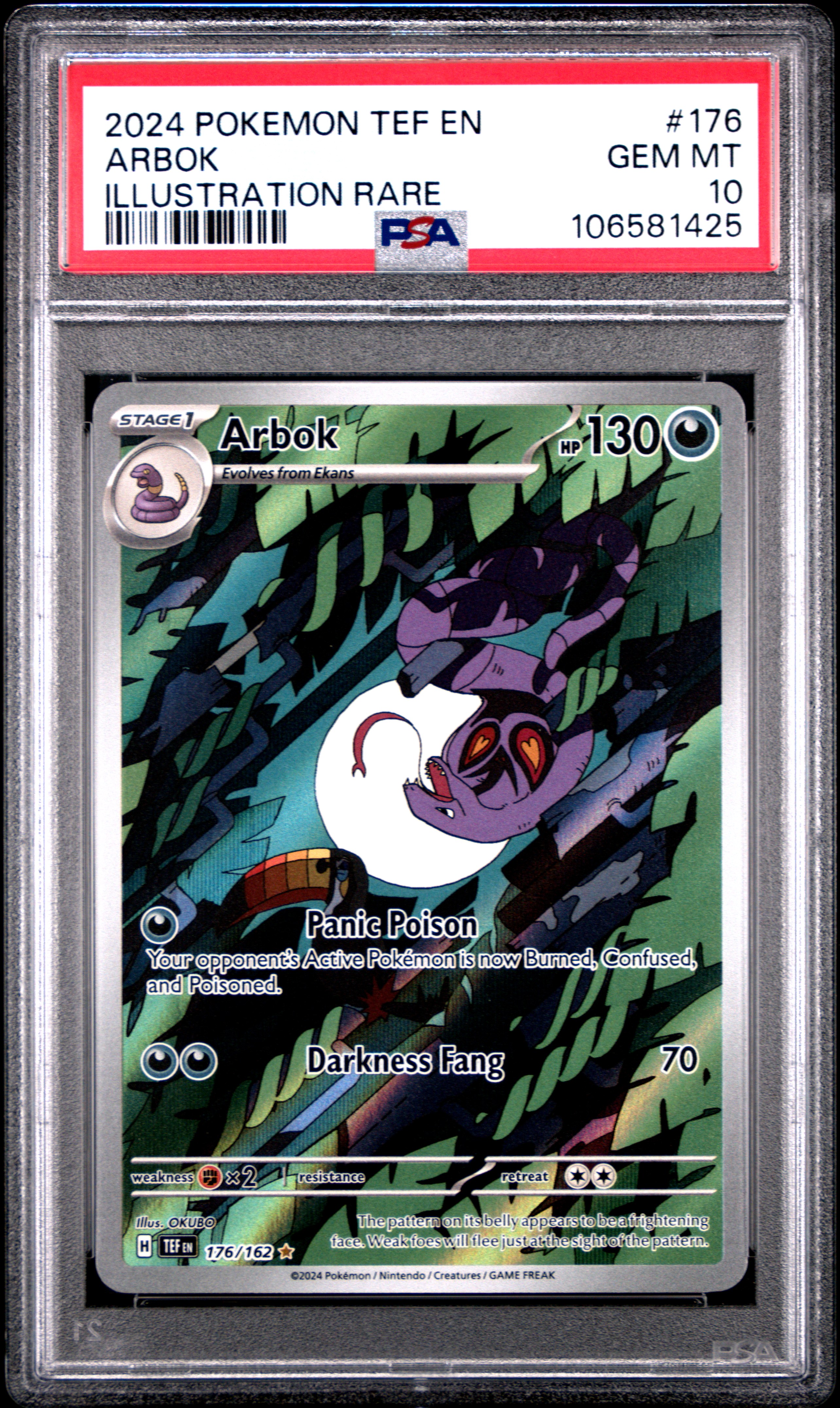 2024 #176 Arbok PSA 10 Tef En-Temporal Forces