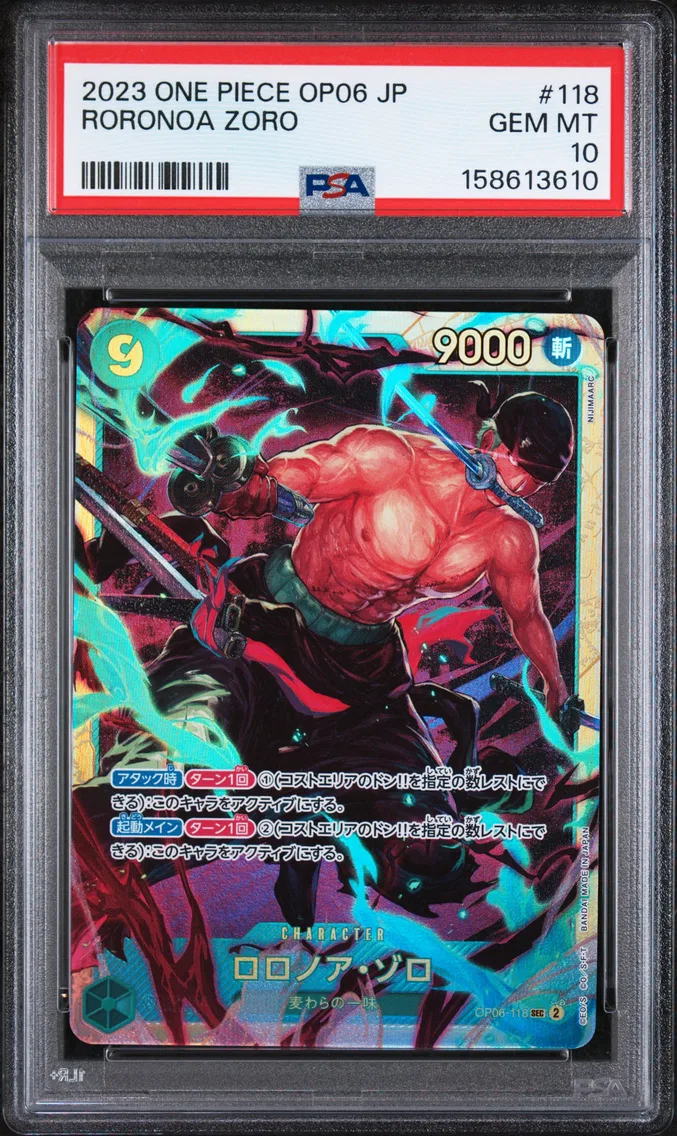 2023 #118 Roronoa Zoro PSA 10 One Piece Japanese OP06-Wings of the Captain