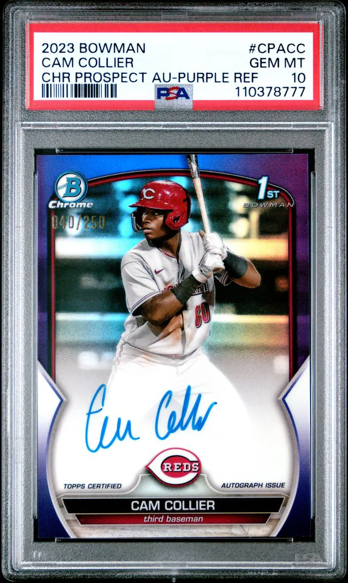 2023 #CPACC CAM COLLIER PSA 10 Bowman Chrome Prospect Autographs
