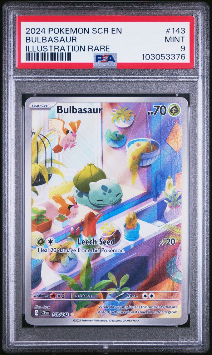 2024 #143 Bulbasaur PSA 9 Scr EN-Stellar Crown