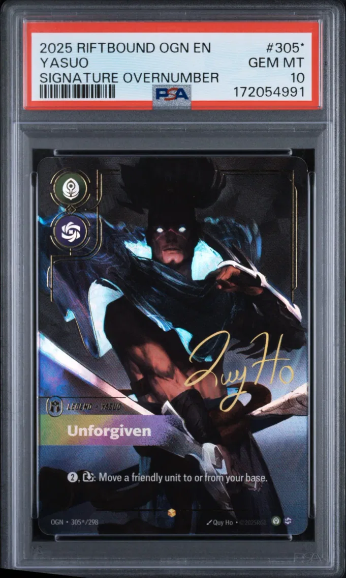 2025 #305* Yasuo - Unforgiven PSA 10 Riftbound: League of Legends Ogn-Origins