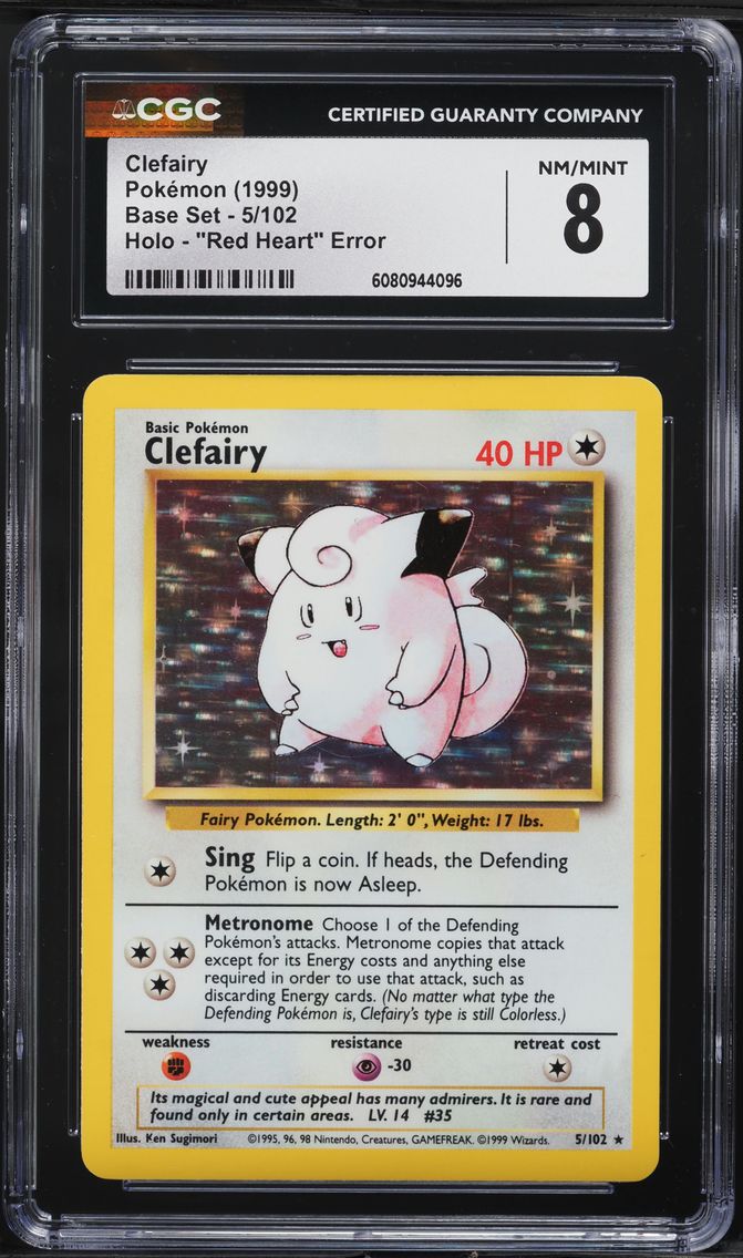 1999 #5 Clefairy-Holo CGC 8 Game Pokemon
