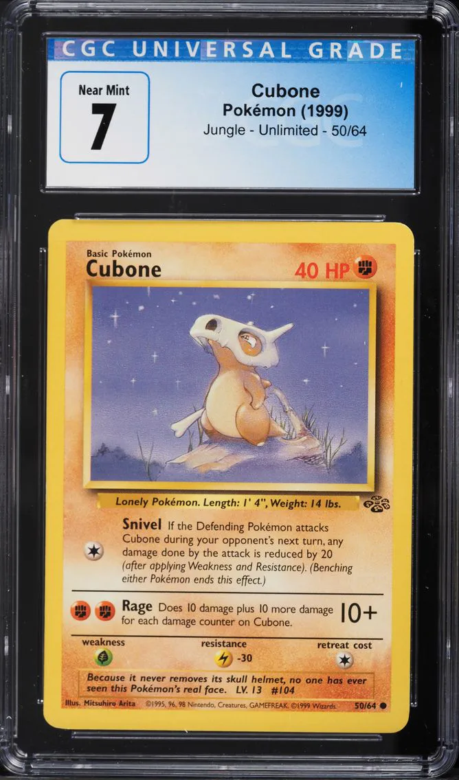 1999 #50 JUNGLE CUBONE CGC 7 POKEMON