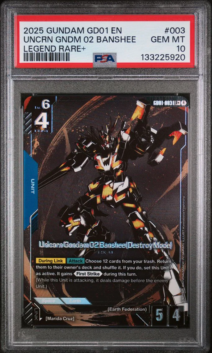 2025 #003 Unicorn Gundam 02 Banshee (Destroy Mode) PSA 10 Gundam Newtype Rising