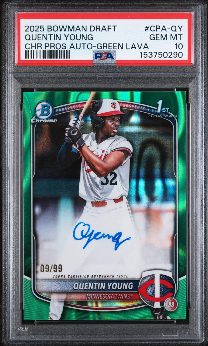 2025 #CPA-QY Quentin Young PSA 10 Bowman Draft Chrome Prospect Autographs