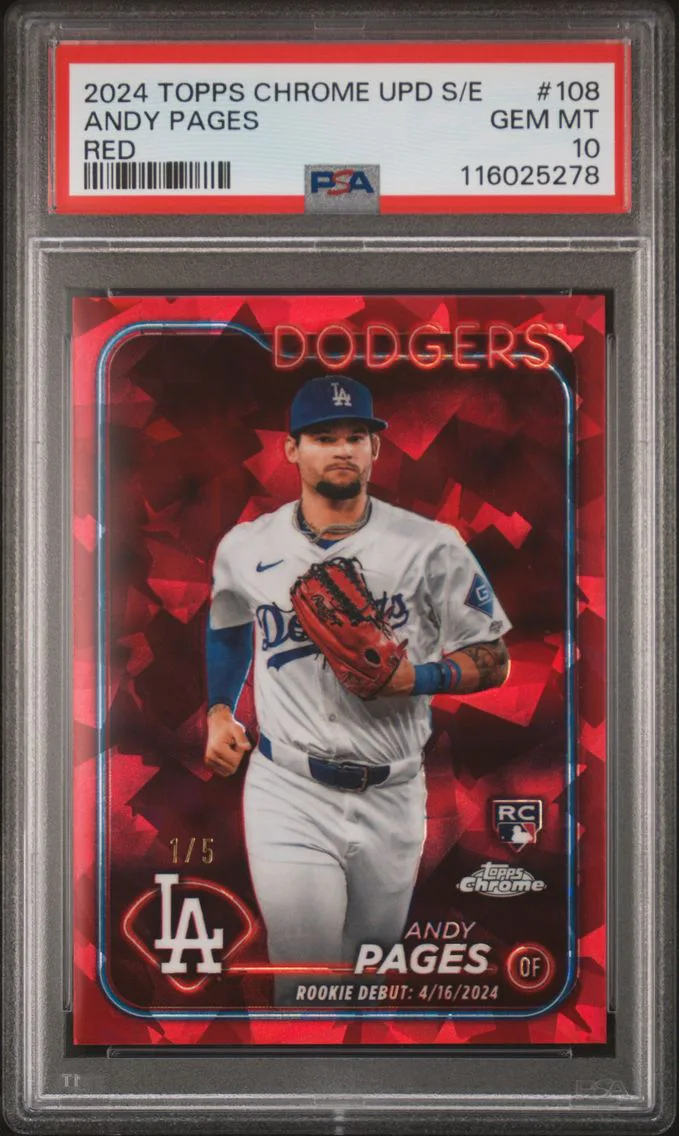 2024 #108 Andy Pages PSA 10 Topps Chrome Sapphire Update Series