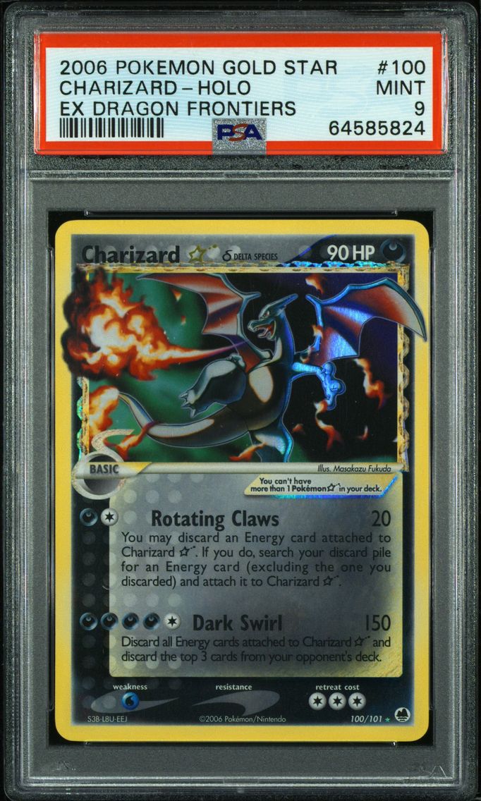 2006 #100 Charizard-Holo Gold Star PSA 9 EX Dragon Frontiers Pokemon