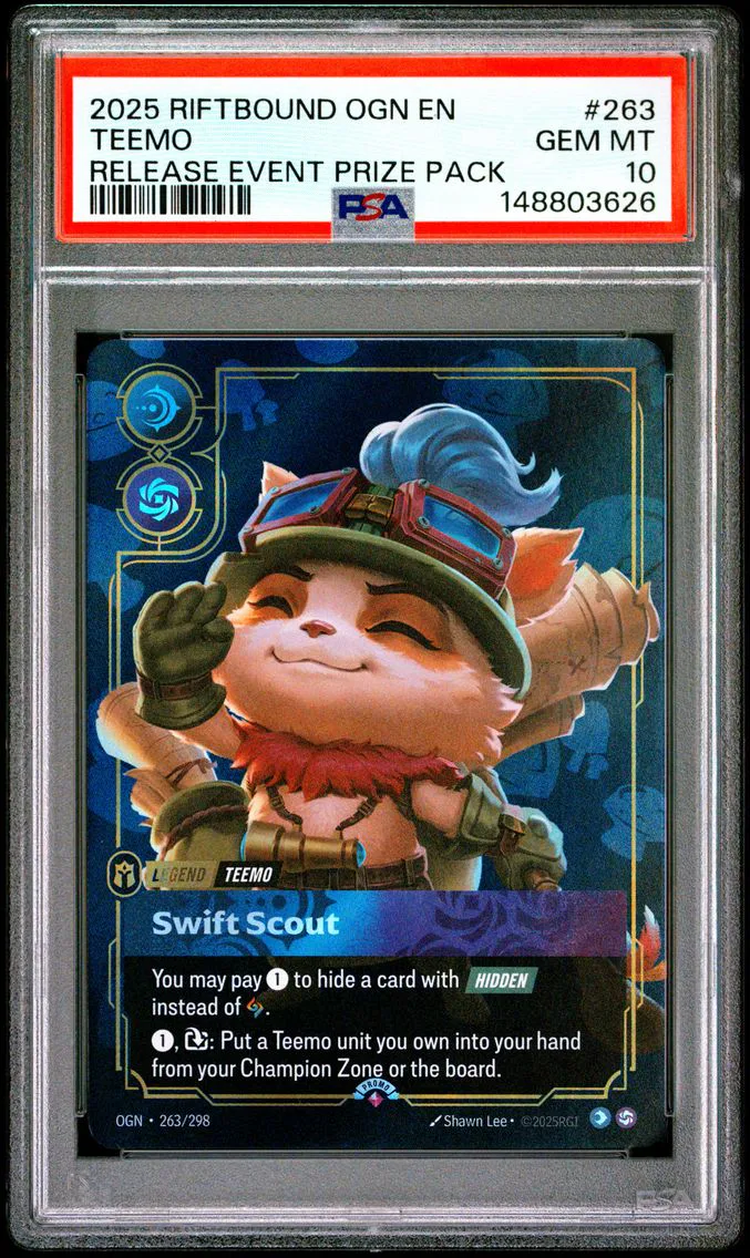 2025 #263 Teemo - Swift Scout PSA 10 Riftbound: League of Legends Ogn-Origins