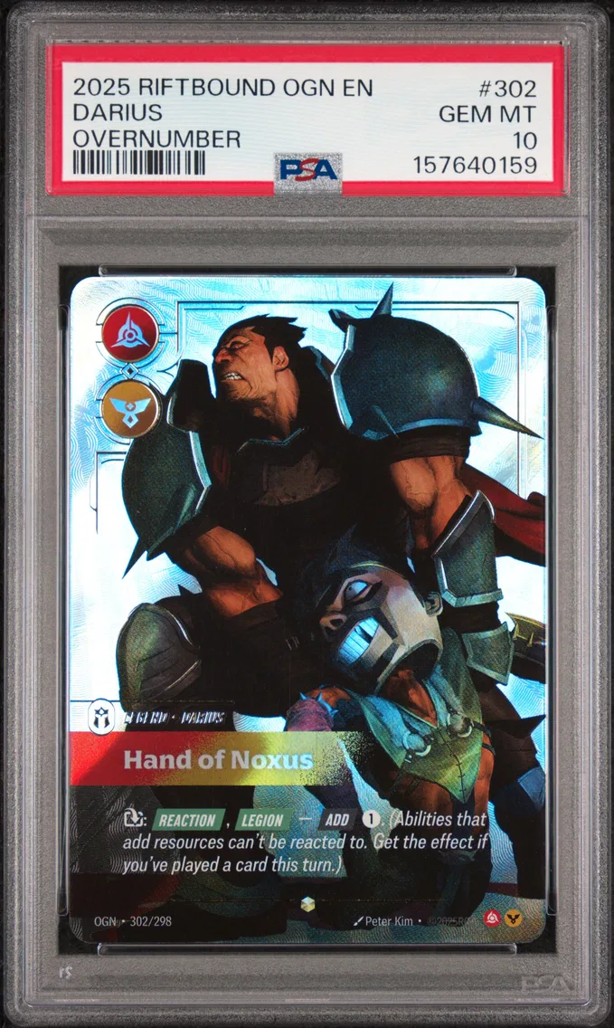 2025 #302 Darius - Hand of Noxus PSA 10 Riftbound: League of Legends Ogn-Origins