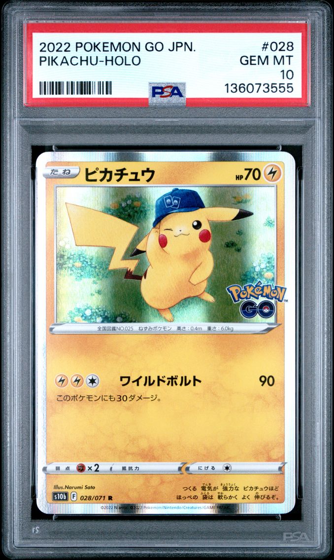 2022 #028 Pikachu-Holo PSA 10 Go Japanese Pokemon