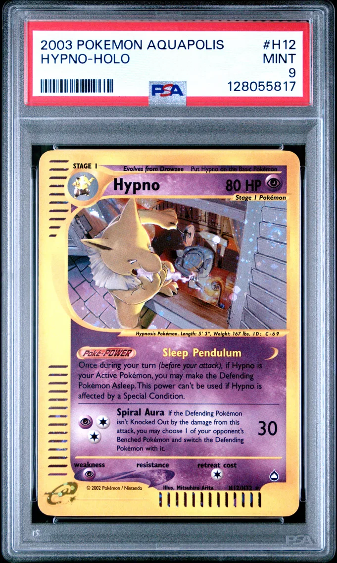 2003 Pokemon Aquapolis Hypno-Holo Aquapolis #H12 PSA 9
